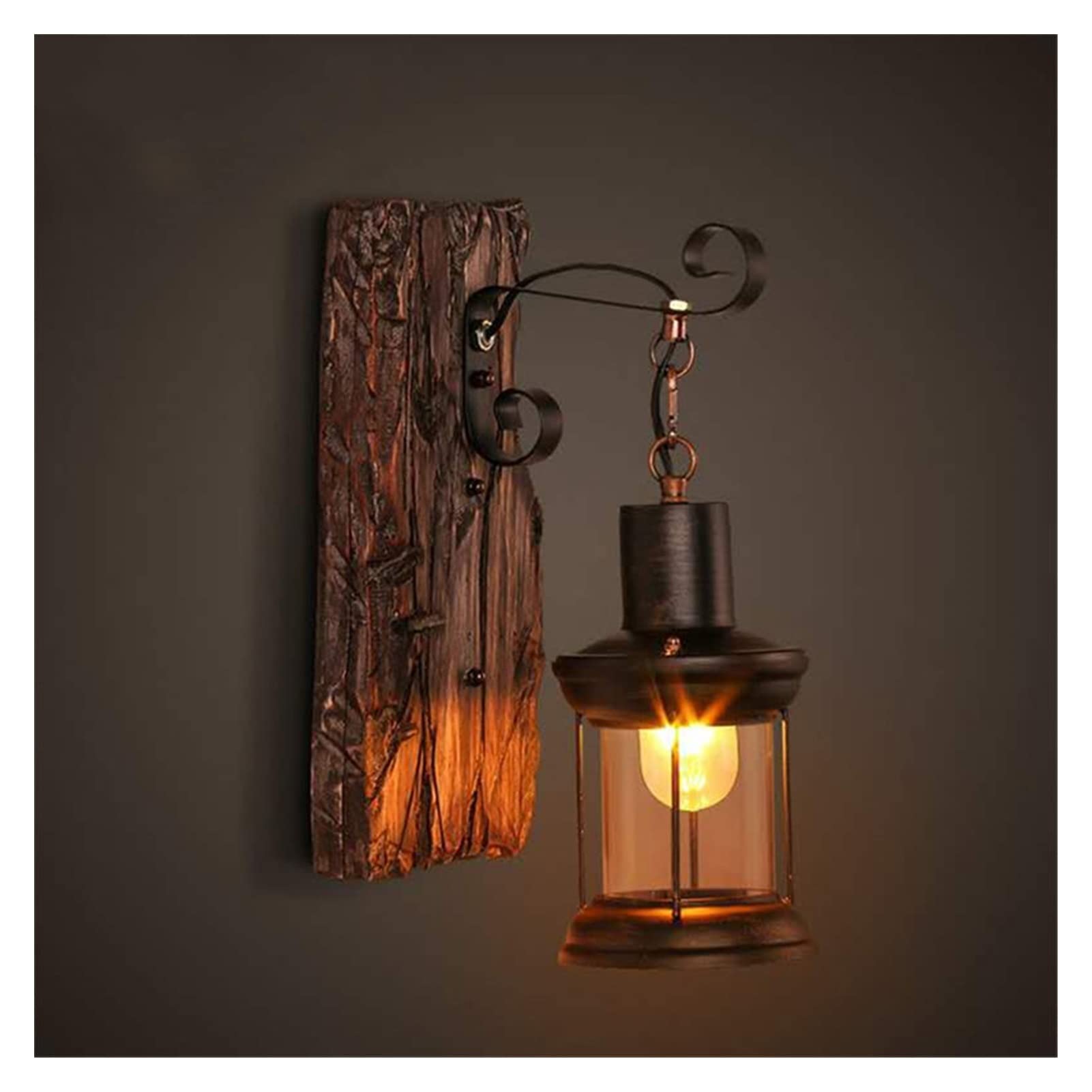 Lámpara de pared, Viento industrial V-intage Jaula de hierro Lámpara de pared Apliques de ruedas Bar Restaurante Loft AC90 260v Luz de soporte montada en la pared, Lámpara de pared moderna Comfortable