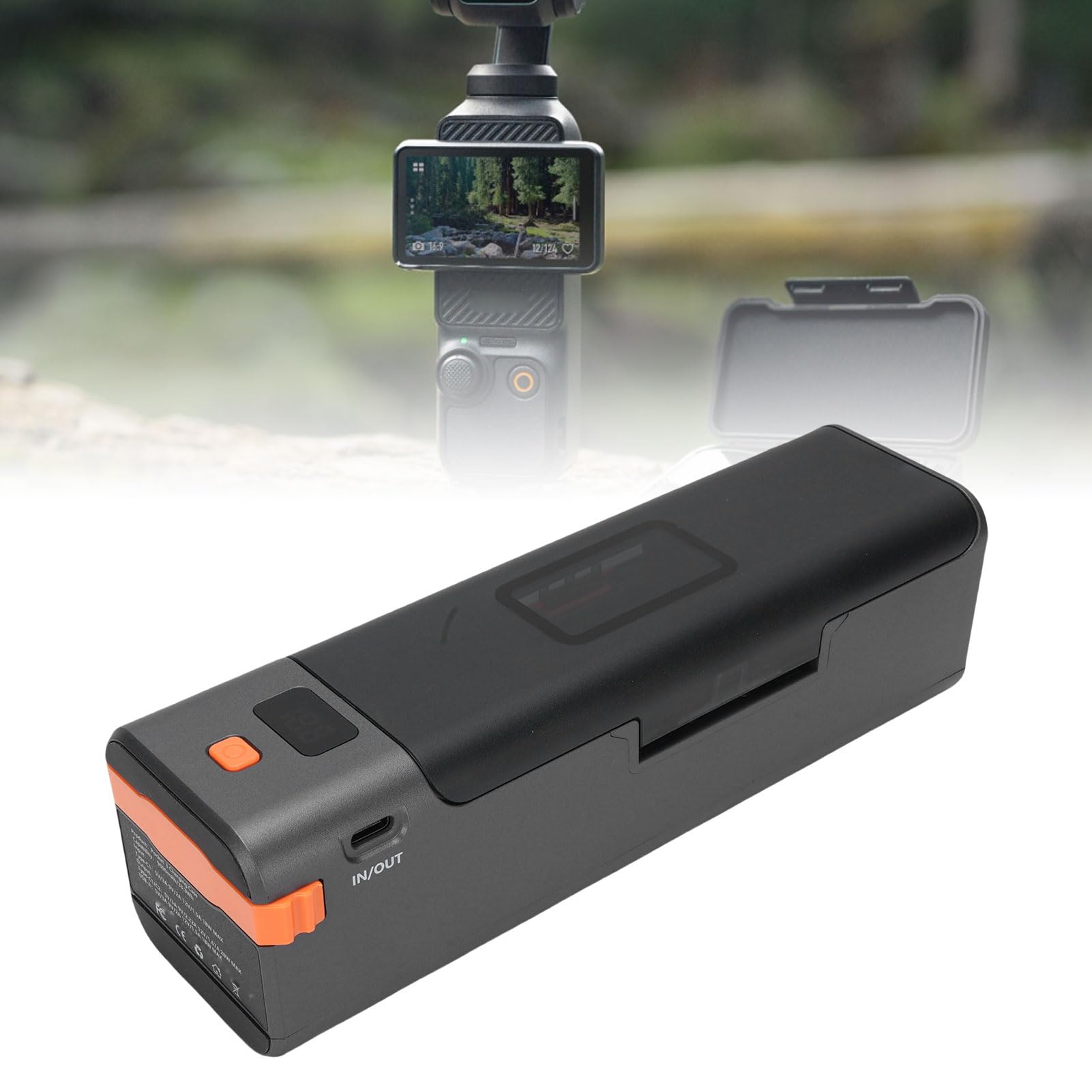Custodia di Ricarica Rapida con Display Digitale per Fotocamera 3, Caricabatterie Esterno 9000mAh per Fotografi in Spostamento