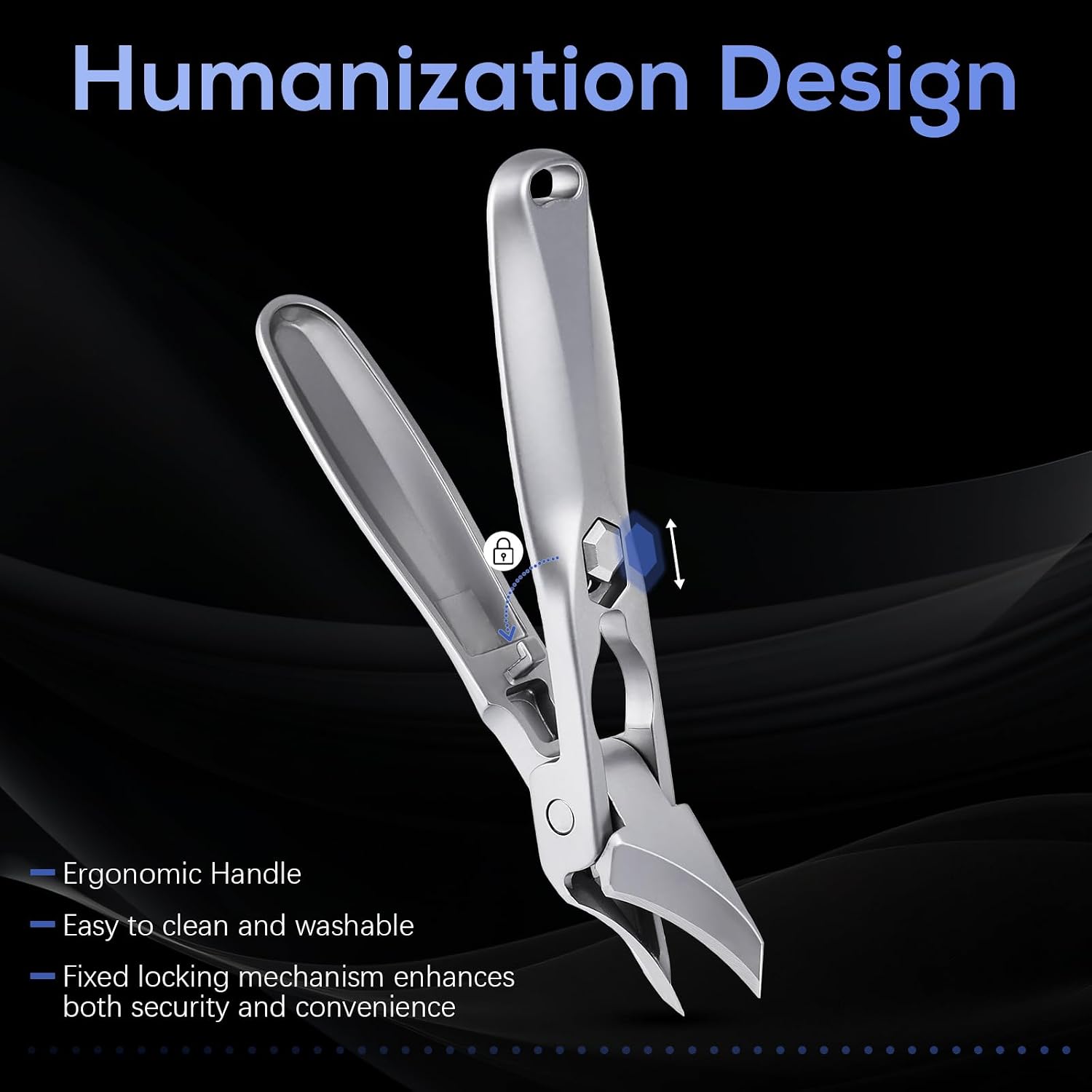 Ingrown Nail Clippers Angled Curved: Professional Slanted Curved Blade Clipper for Thick Toenail and Ingrown Fingernail - Stainless Steel Wide Jaw Opening Nail Toe Cutter for Seniors, Men and Women