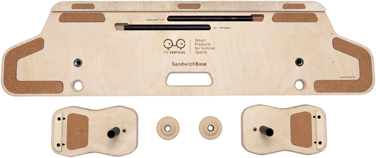 YY Vertical SandwichBase + VerticalBoard One – No-Drill Climbing Hangboard Set for Home Training | Stable, Compact & Easy to Install