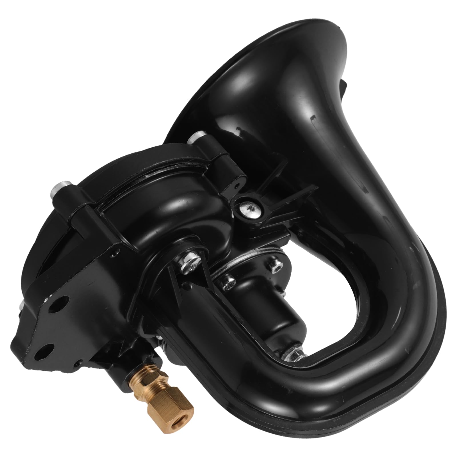 INOOMP Klaxon de Camion Super Bruyant Électrique D'escargot, Double Ton Haut et Bas, Matériau Plastique et Métal, Kit Étanche pour Camion et Véhicule D'ingénierie