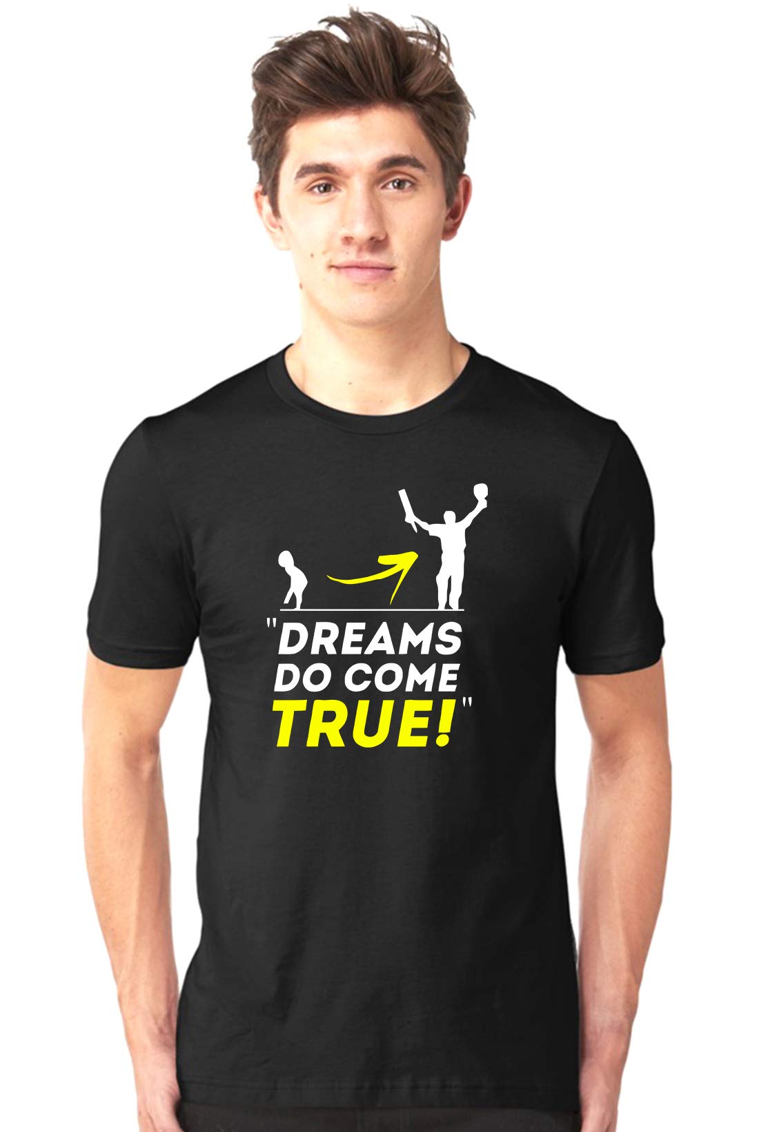 GGS T-Shirt for Men & Women, Funny & Lovely Printed T-Shirt,T Shirt,Programmer T Shirt,Half Sleeve Round Neck, Cotton T Shirt Screen Printed T Shirt, Cricket Lover and Dreams do Come True