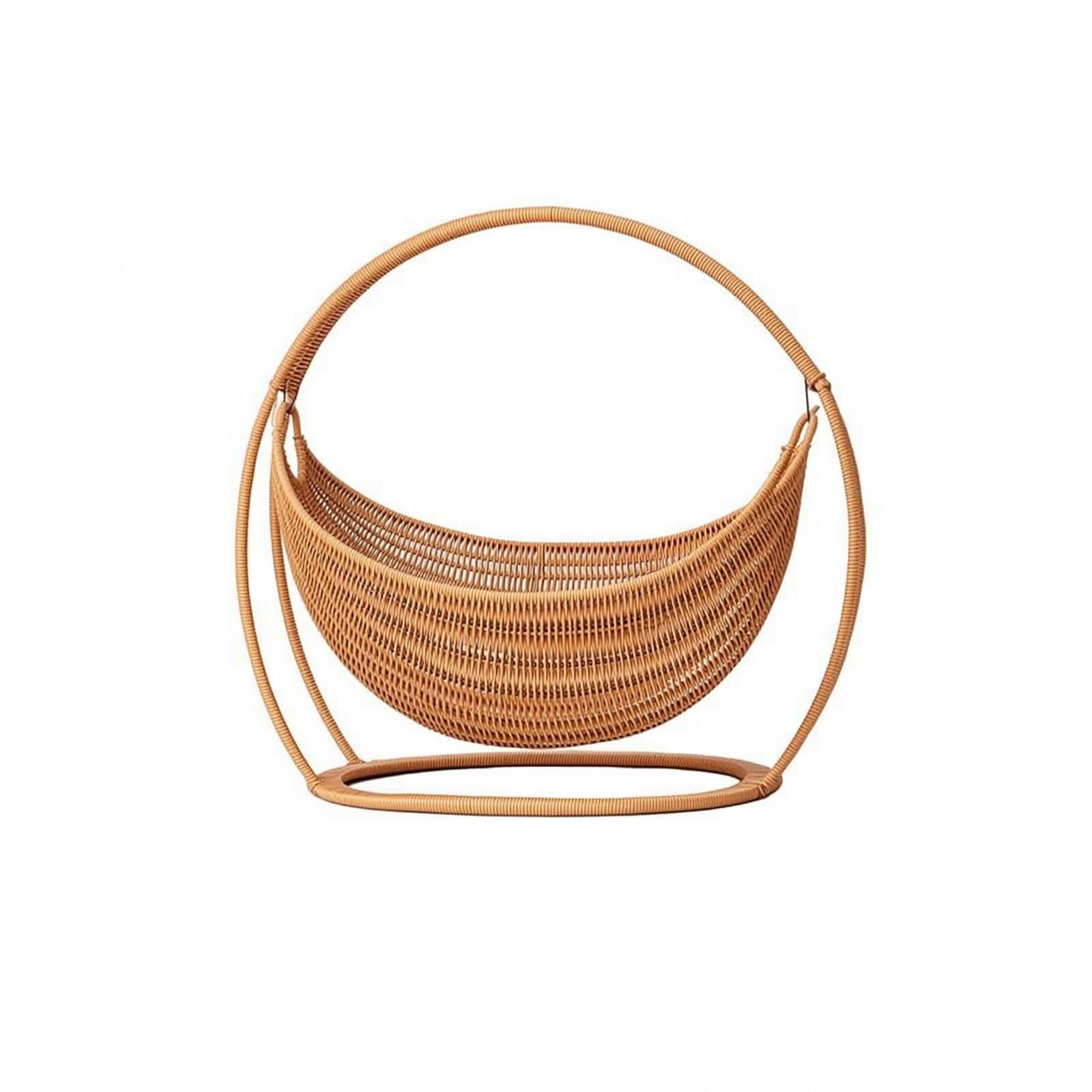 Corbeille décorative en rotin tressé suspendu au design industriel raffiné Berceau W19