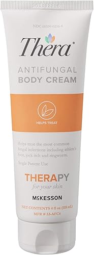 Thera Crema corporal antifúngica (2% nitrato de miconazol) hidrata la piel y combate el pie de atleta, la picazón y la tiña - 4 onzas, 12 unidades