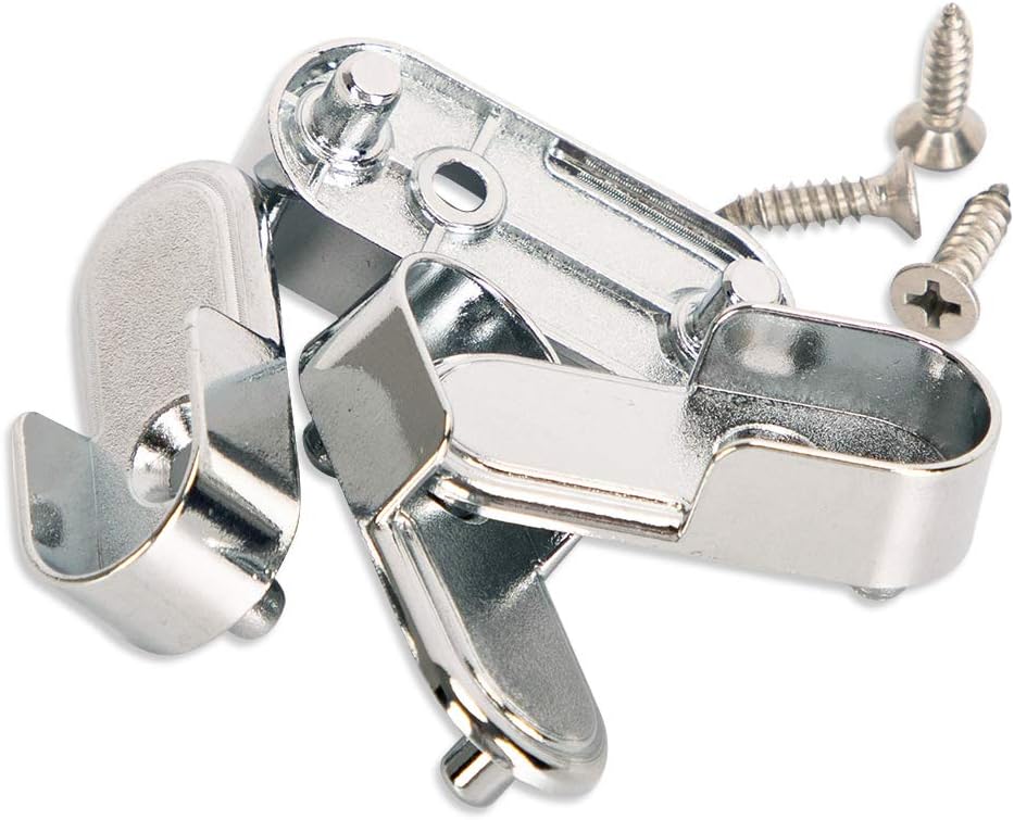 Oval Closet Rod End Supports 15mm x 30mm w/Rear Facing 5mm Pins - Polished Chrome Finish (12 Packs)
