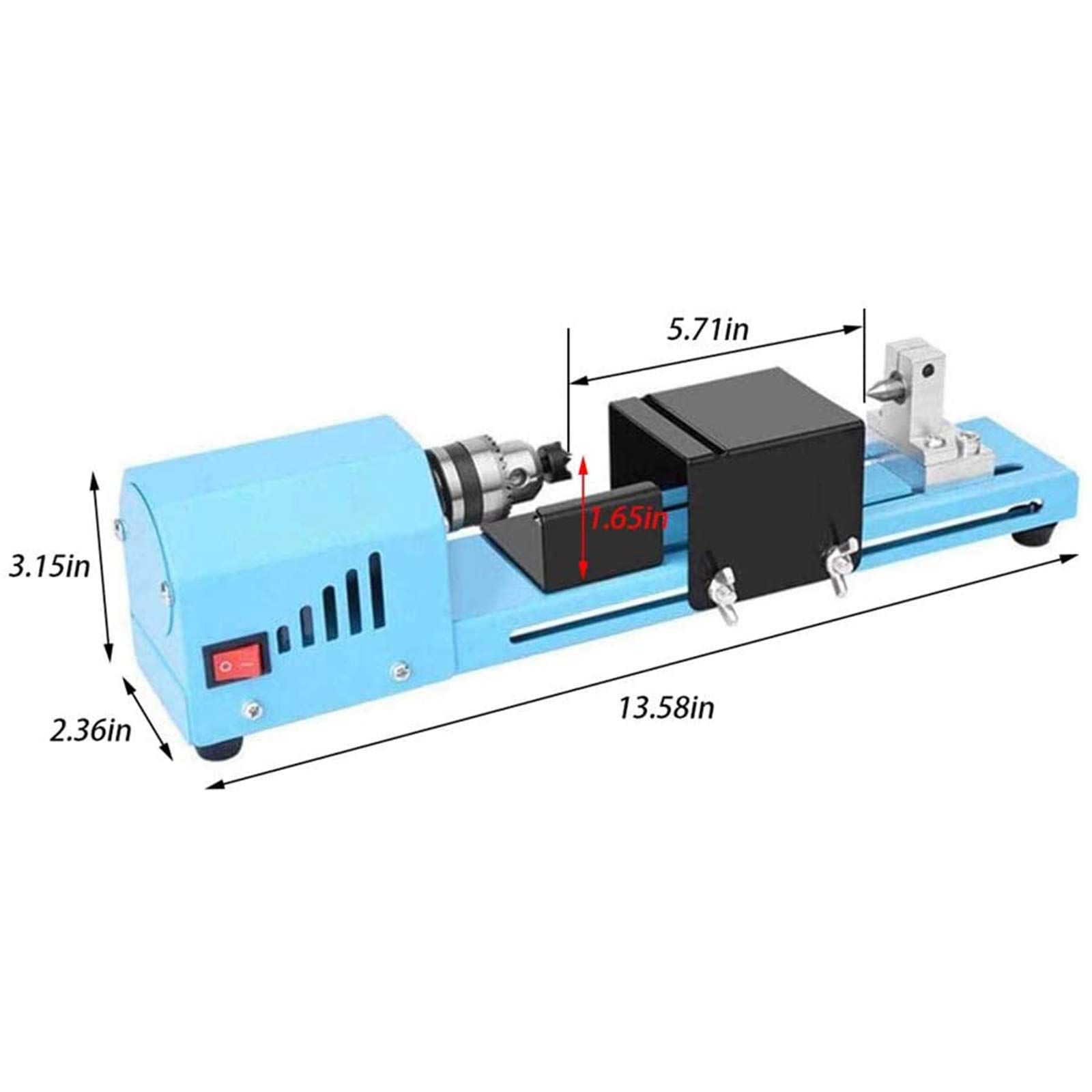 Mini tornio per la Lavorazione del Legno Lucidatore Fai-da-Te CNC 12V-24V 150W Modellismo in Legno Utensile per fresatura e Foratura Piccolo tornio in Metallo per Incisione e molatura di Legno St