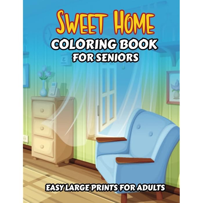Buy sweet home coloring book for seniors simple large print coloring