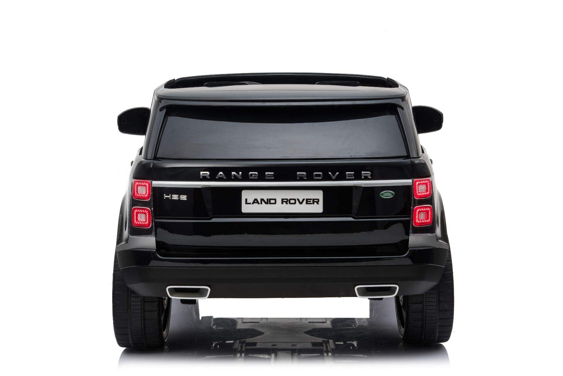 RIRICAR Elektryczny samochód dla dzieci, Range Rover, czarny, z pilotem zdalnego sterowania 2,4 GHz, 2 siedzenia, od 3 do 8 lat, 2 x bateria 12 V7 Ah