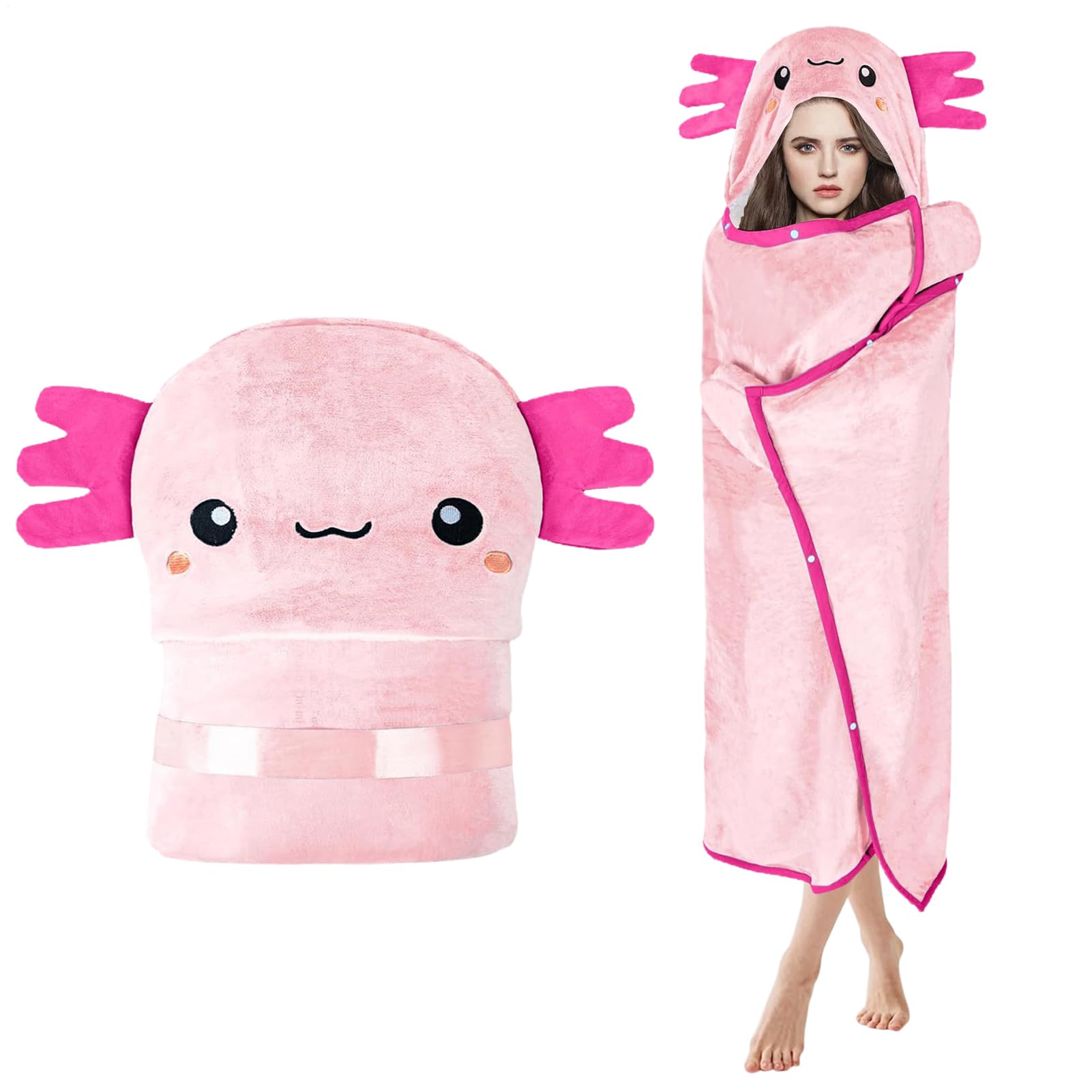 Generisch Coperta con cappuccio, coperta con cappuccio da donna, coperta per felpa, coperta portatile, coperta con cappuccio per bambini, adolescenti e ragazze