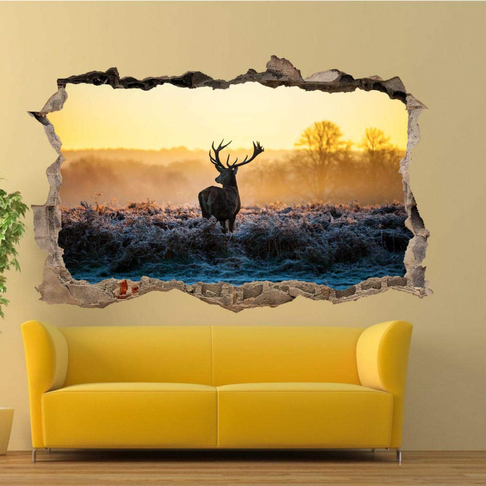 BAOJIAN Wall Sticker Winter SNOWDEER Wall Stickers 3D Art Mural Poster Office Home Decor