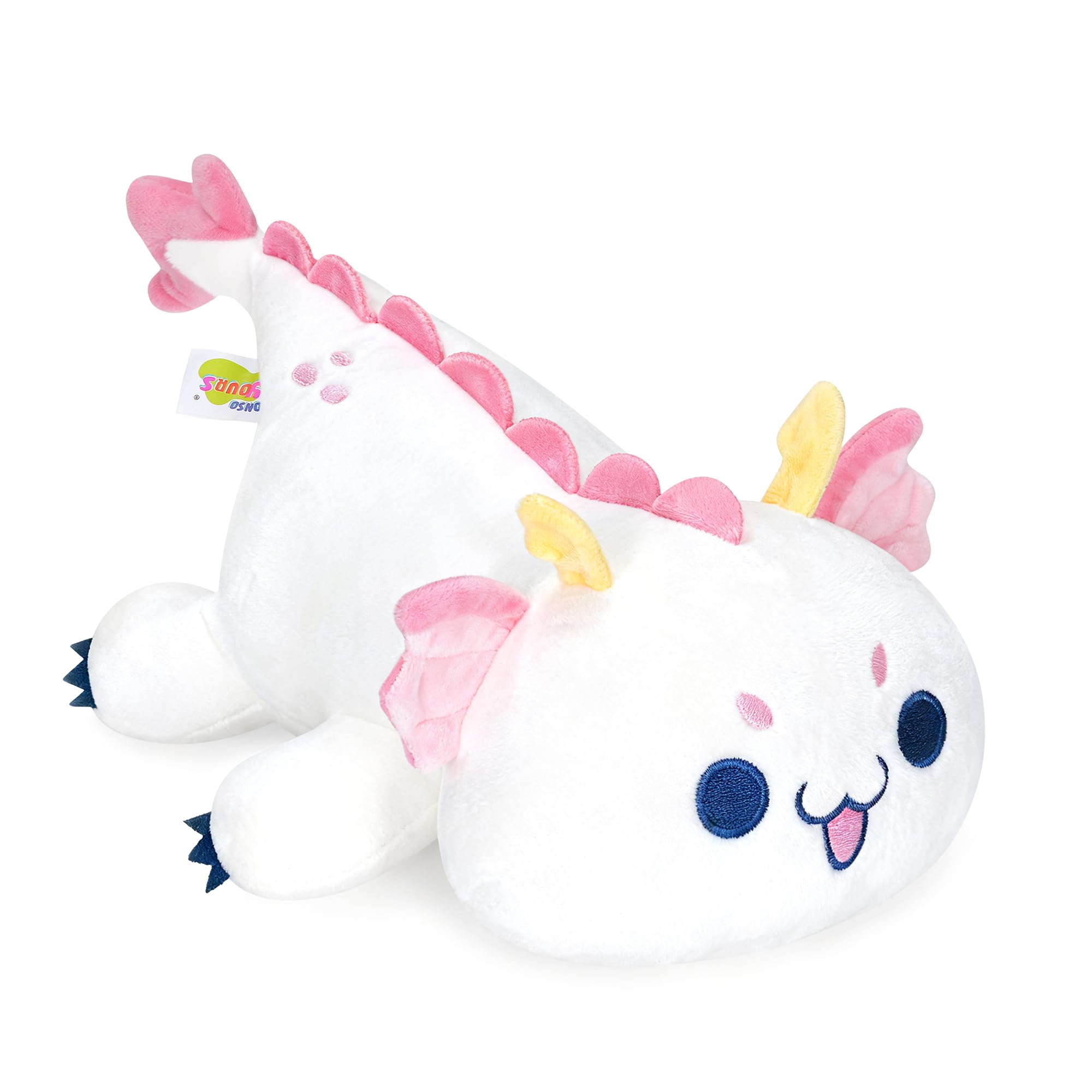 Onsoyours Chubby Dragon Stuffed Animal Adorable Plushies Soft Huggable Plush Pillow Kawaii Cute White Dragon Plushie Toy for Kids (White Dragon, 10")