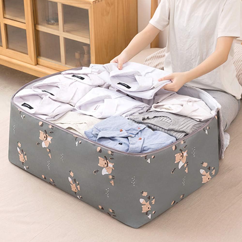 Tote Bag Large-Capacity Comfortable Fabric Sturdy Zipper Durable Oxford Cloth Suitable for Storing Household Goods Clothes Quilts and Other Items.