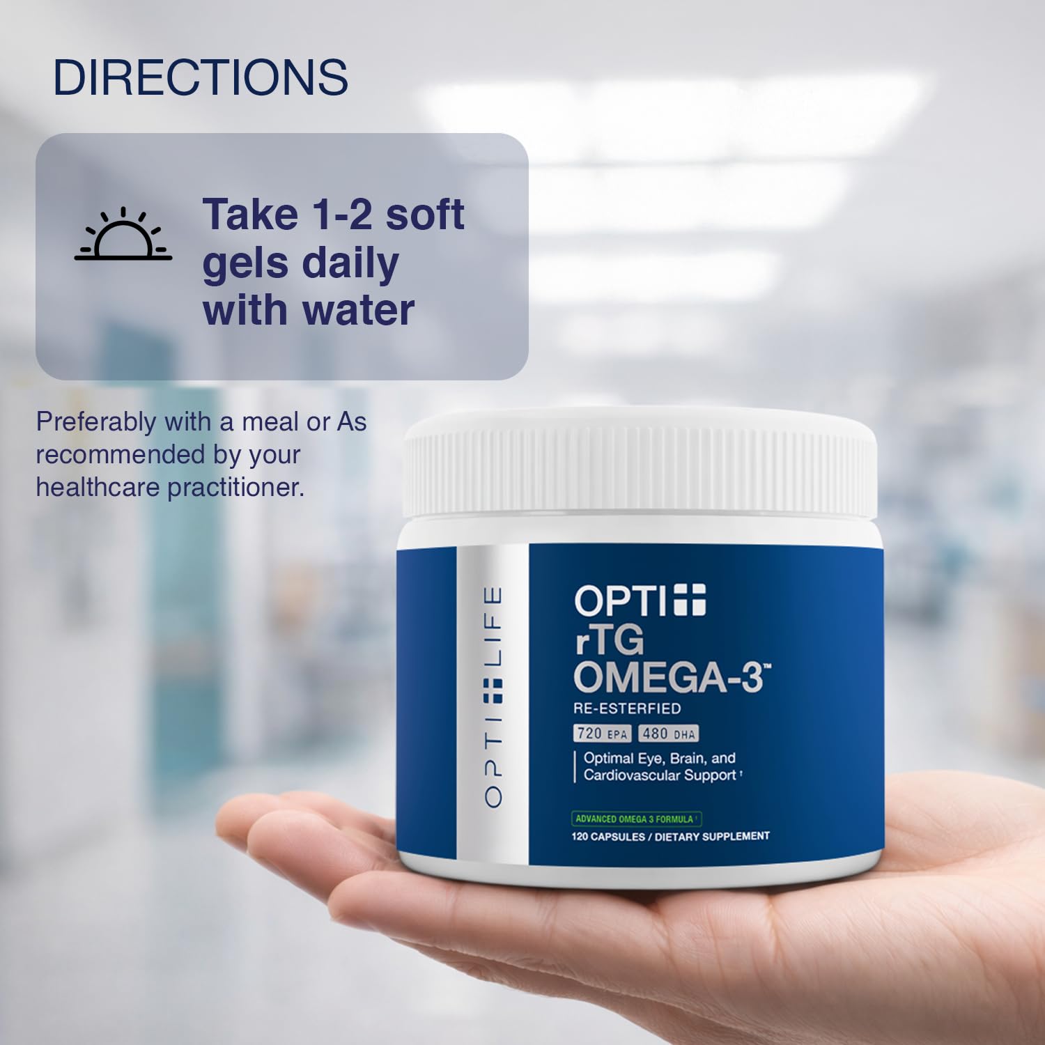 Opti + Life rTG Omega 3 Fish Oil 1200mg EPA DHA, Coated Softgels, 120 Ct — Amazon image 5