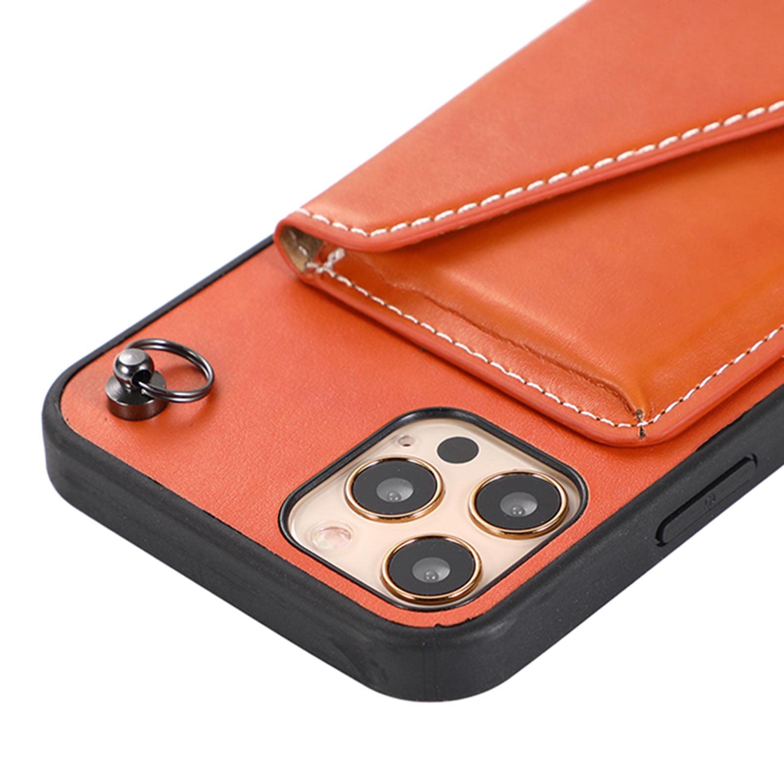 Custodia con Cordino per iPhone 13 PRO Max/13 Pro/13/13 Mini, Cover Portafoglio in Pelle PU con Chiusura Magnetica, Laccio Tracolla Cordoncino Custodia,Rosso,13 6.1"