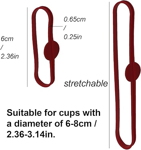 Miniatura 6 de 24 marcadores de bebida estirables, marcadores de copa de vino, identificadores de bebidas para vasos, botellas de cerveza, tazas, tarros, vasos de