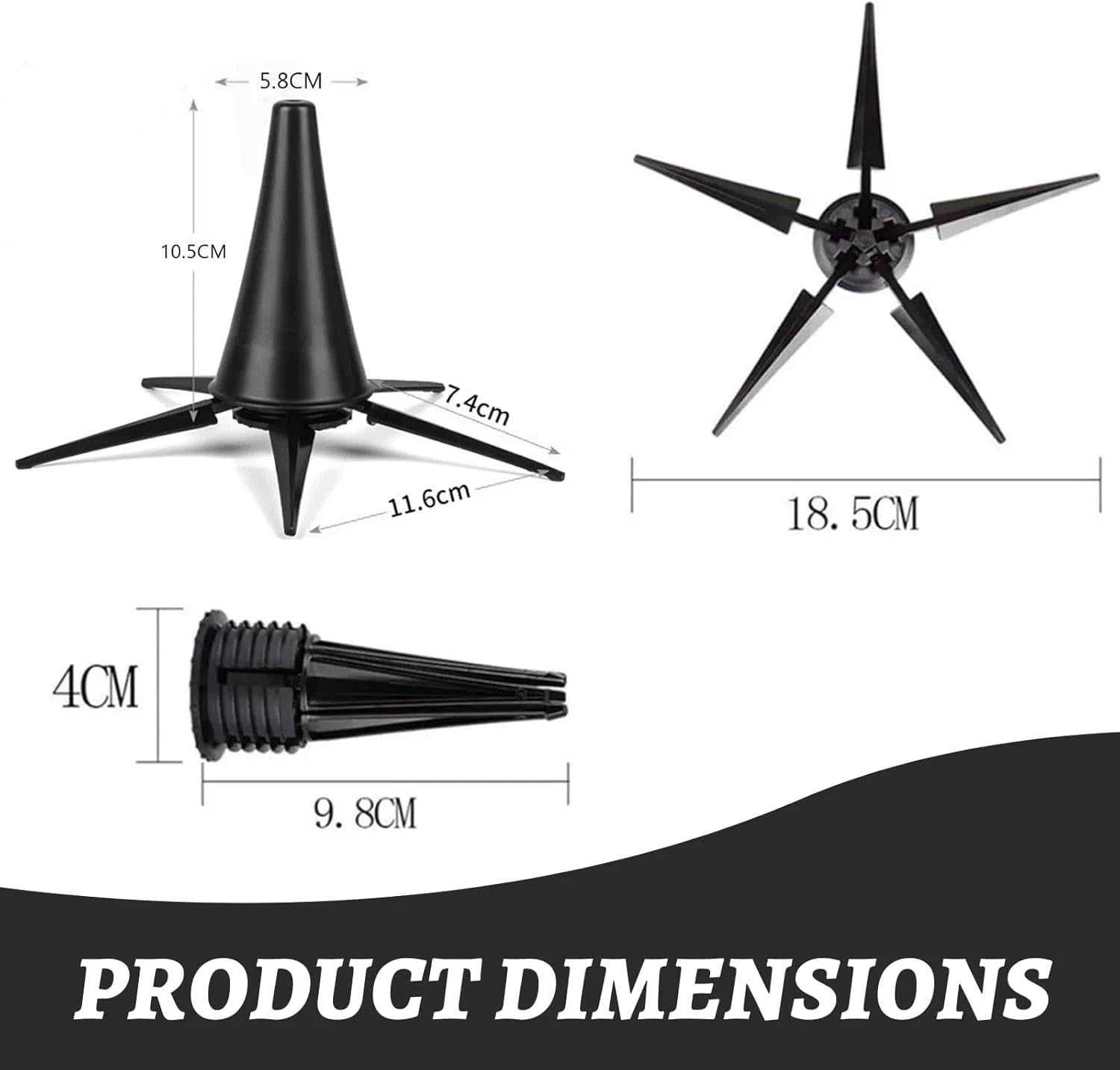 10.5cm Support de Trompette Pliable Pied de Trompette Noir pour Clarinette en Pavillon avec 5 Pattes, Support de Cône Court pour Clarinette A et B