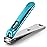 MR.GREEN Nail Clippers Curved Blades Fingernail Cutter Nippers Manicure Scissors Stainless Steel Pedicure Tools with Nail Flies (Medium-Blue)