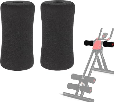 2 PCS Leg Extension Foam Pads Replacement for Weight Machines and Inversion Tables, High Density Roller Covers for 22-25mm Tube Diameter, Black