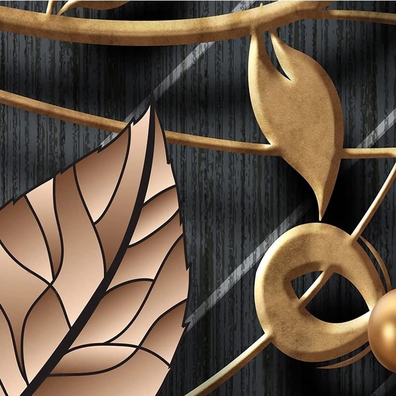 Papier peint 3D feuilles marron pour masquer les défauts du mur