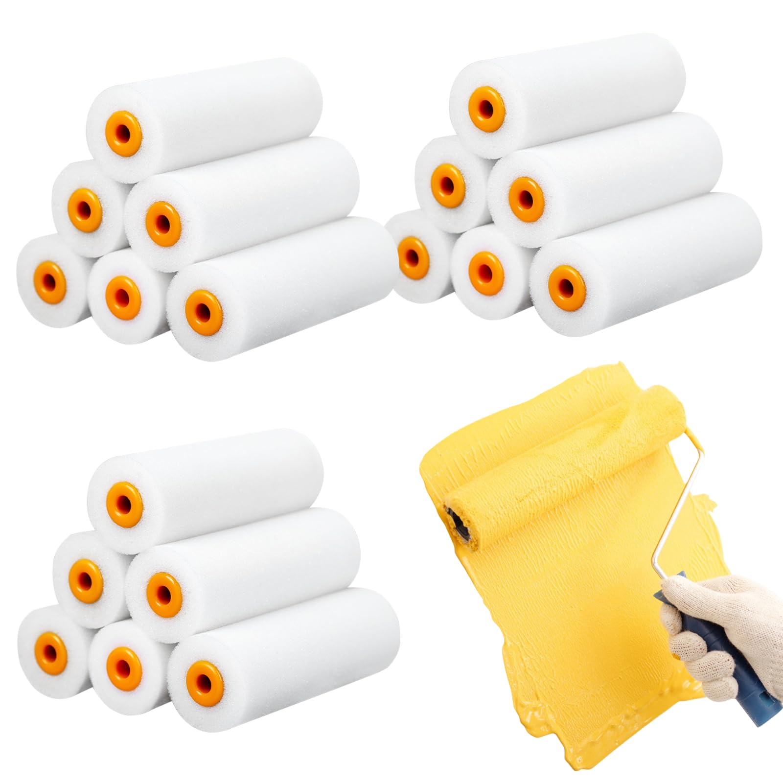 Wałek lakierujący, 30 x rolka piankowa, rolka lakieru, 10 cm, wałek malarski z pianki, mini wałek piankowy 10 cali, mały wałek do lakierowania szaf, drzwi, stołów, gładkich powierzchni