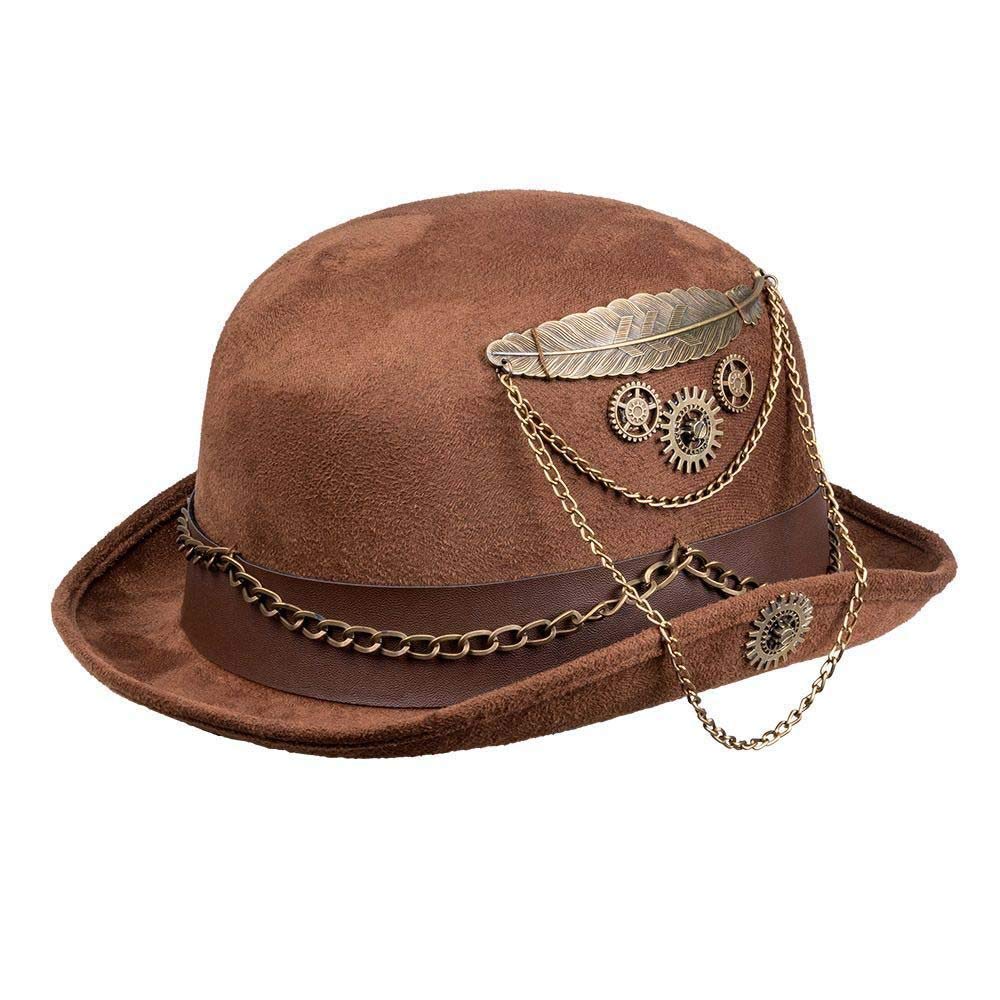 Boland 54561 – Chainpunk, Brown, Gears, Melon Hat, Steampunk, Theme Party, Carnival