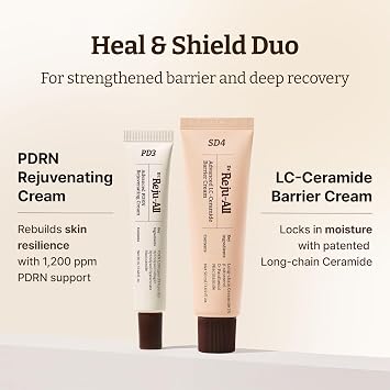 Dr.Reju-All Heal & Shield Duo: Advanced PDRN Rejuvenating Cream + Advanced LC-Ceramide Barrier Cream - Face Moisturizer Bundle for Hydrating & Glass Skin, Korean Pharmacy Anti-Aging Skin Care