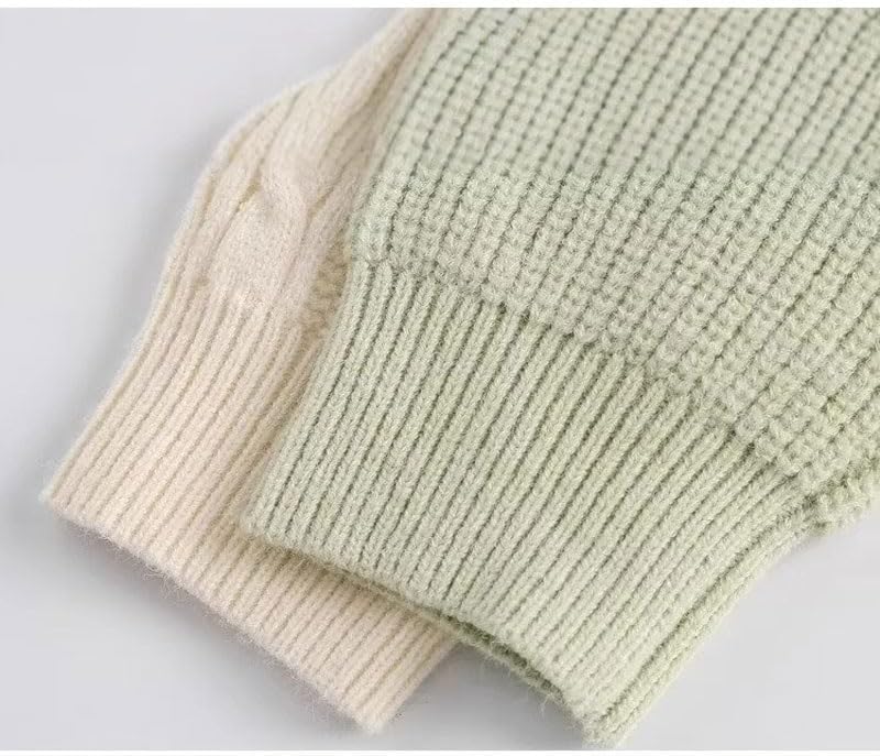 Winter Color Blocking Irregular Splicing Sweater Men's Round Neck Knitted Loose