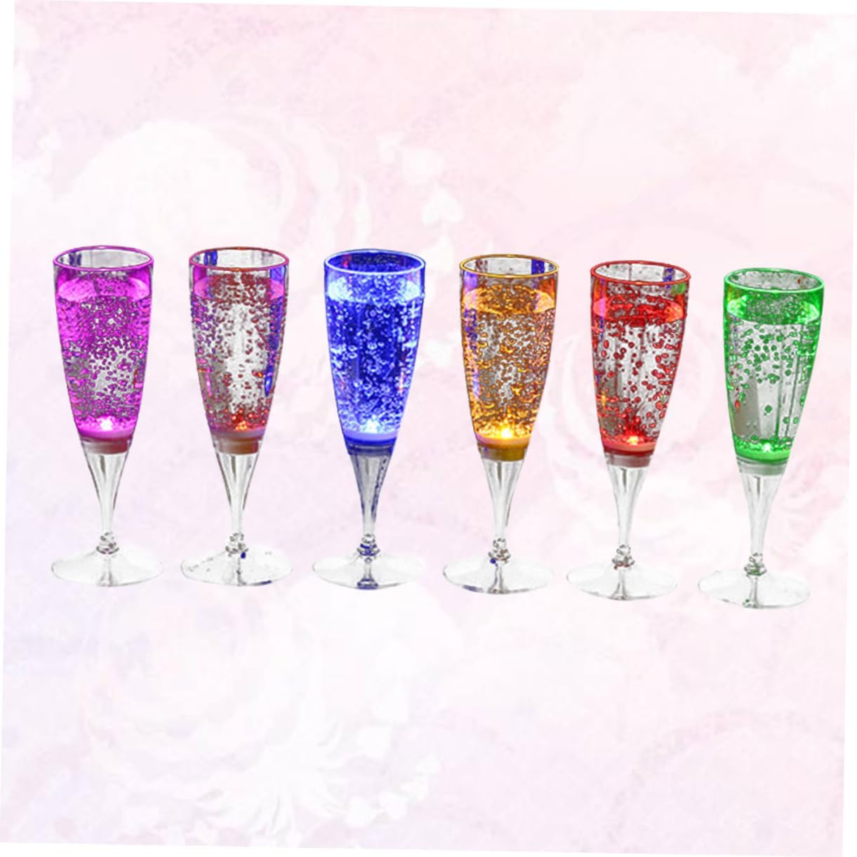 6Pcs Liquid Activated LED Light Wine Cups Plastic Goblets for Festive Celebrations Illuminated Drink Glasses for Parties and Gatherings