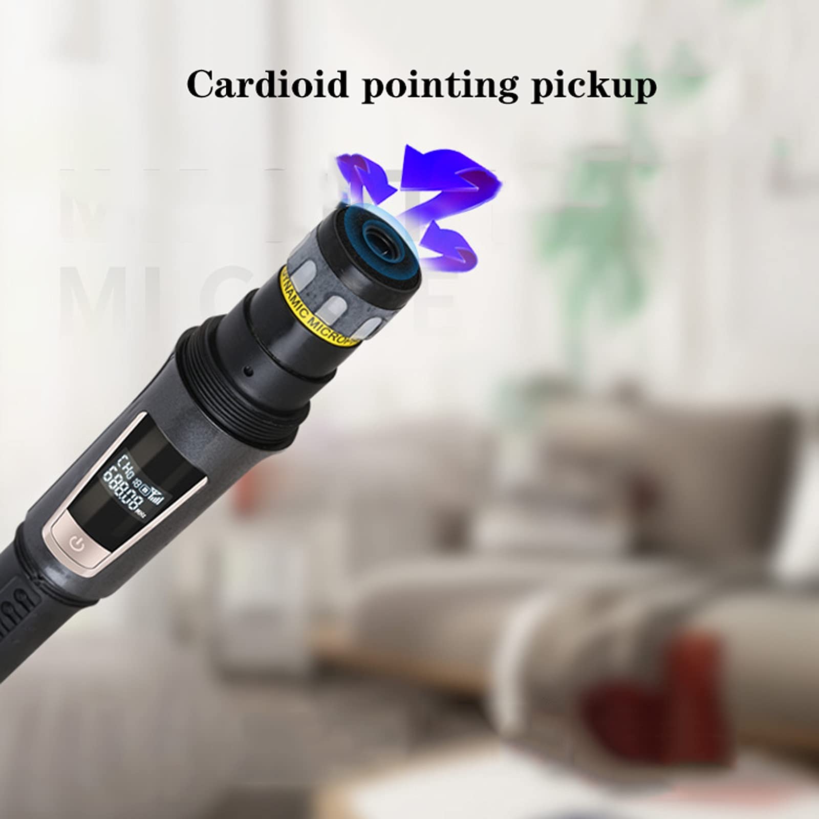 Micrófono inalámbrico Profesional para Cantar. UHF Micrófono dinámico de Karaoke dinámico con Receptor Recargable Micrófono de Mano Dual Metal (Quantity : Pair)