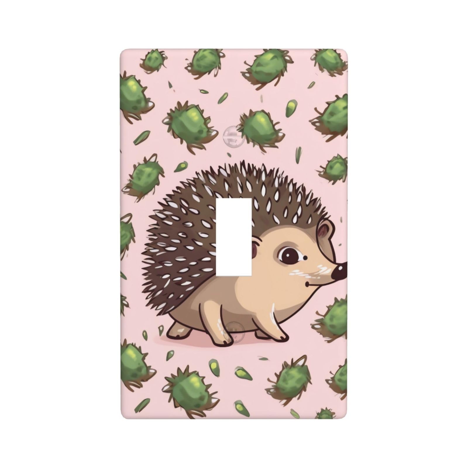 Decorator Wall Plate Cover Single Toggle Light Switch Cover Cartoon hedgehog Wallplates Blank Electrical Rocker Switch Plate Covers for Electrical Outlets Decorative 1 Gang 4.5" x 2.76"