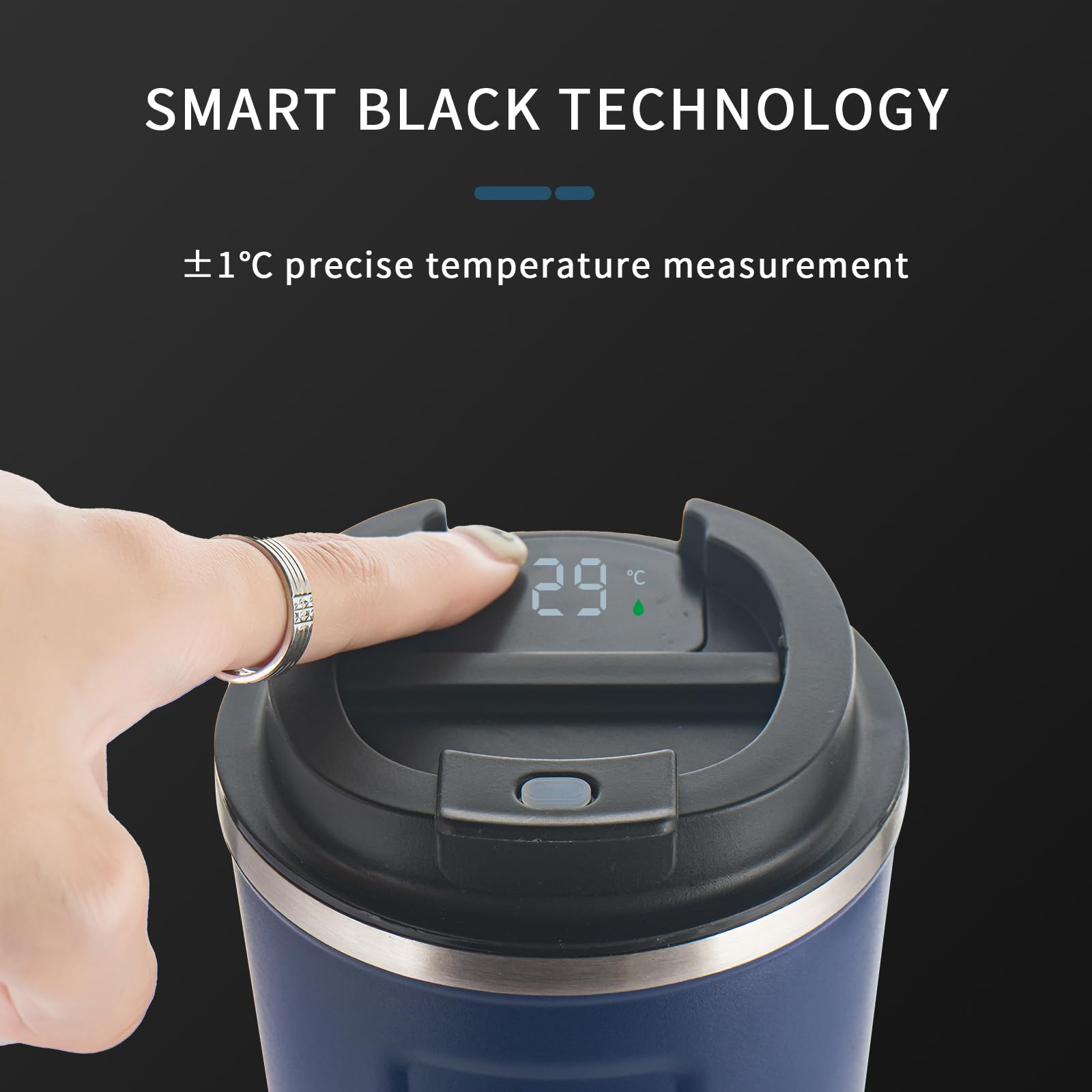 Insulated Travel Coffee Mug Stainless Steel Vacuum, Led Temperature Display Insulated Tumbler - Image 3