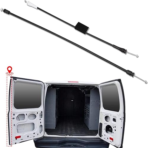 Cable de pestillo de puerta trasera para Ford E150 E250 E350 E450 Van 1992-2014 Lado trasero izquierdo del conductor Pestillo de puerta superior e