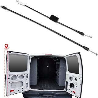 Rear Door Latch Cable for Ford E150 E250 E350 E450 Van 1992-2014 Rear Left Driver Side Upper & Lower Door Latch Cable Repair Kit Back Door Lock Cable Door Latch Assembly 8C2Z15431A03A 6C2Z1543286AA