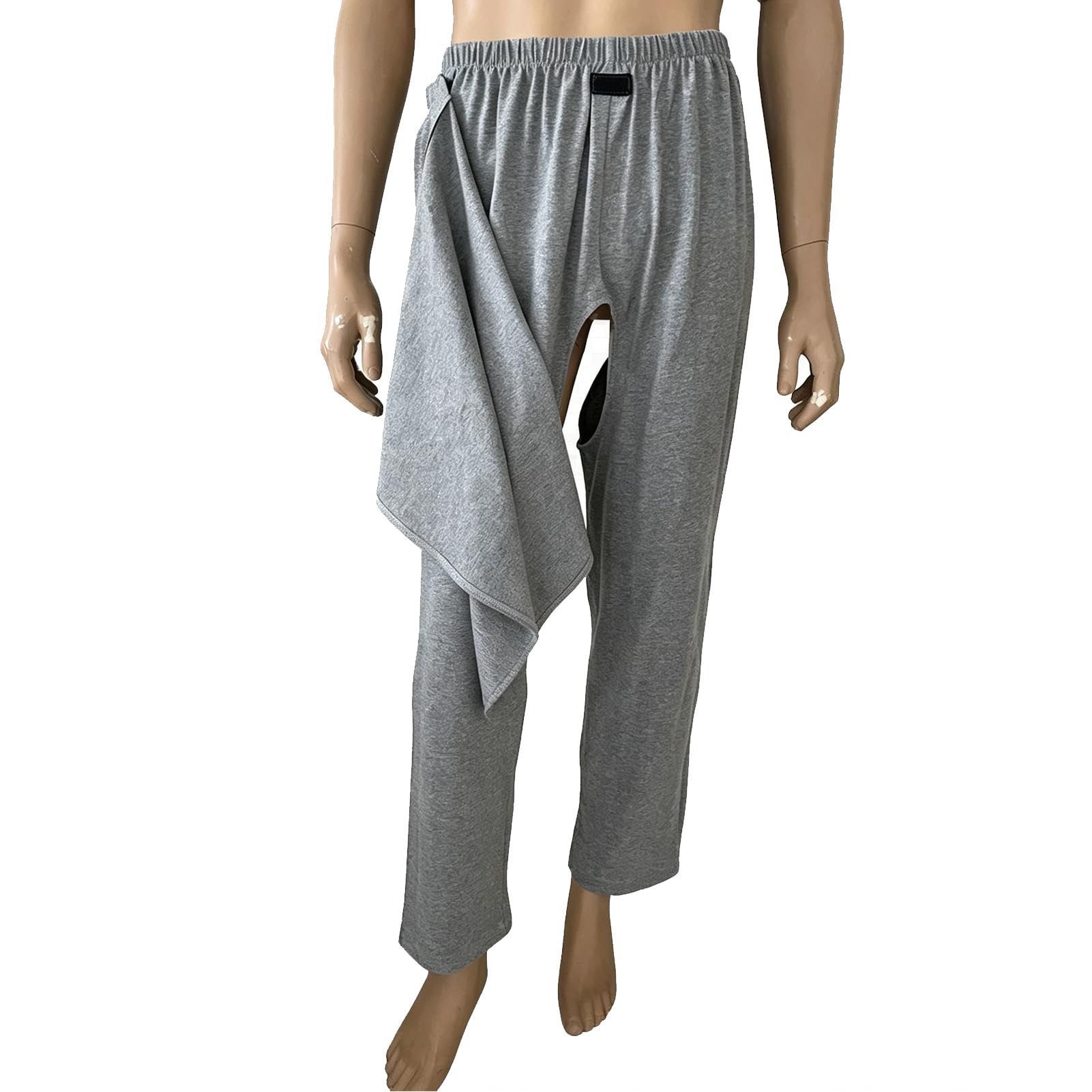 Pantalons De Soin pour Personnes Âgées À Ouverture À l'entrejambe avec Rabat Avant Pantalons Longs pour Incontinence Adulte pour Patients Alités