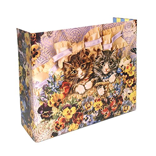 KITTY PLANET Cat Litter Screen – Privé Kitty Litter Box Cover – Reversible Floral & Striped Design – Sturdy Non-Tippable Cat Litter Enclosure – 15