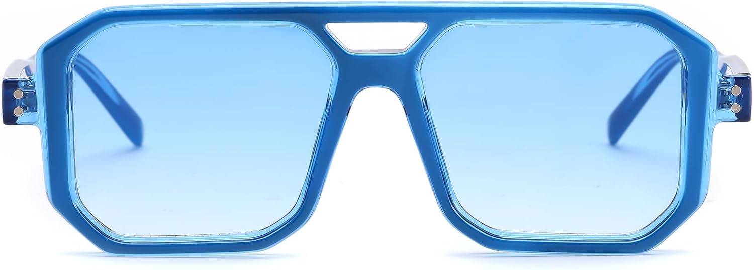 FEISEDY Retro Sunglasses for Women Men Trendy Aviator Sunglasses Classic Square Frame Shades B2939 - Image 2