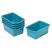 Vista 14 de ECR4Kids Contenedor de Almacenamiento con Frente Cóncavo, Organización Multipropósito, Esmeralda, 5 Piezas