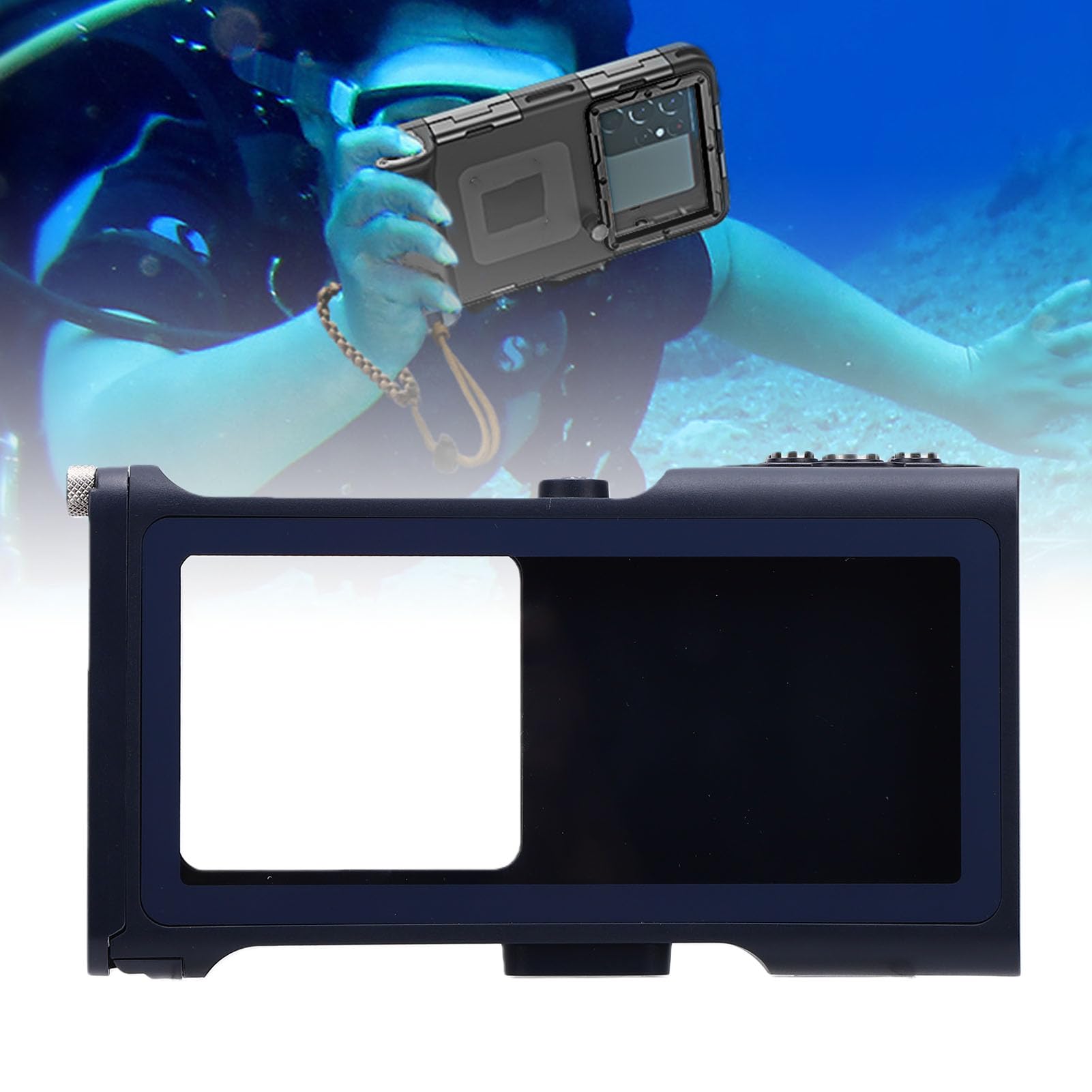 Funda de Teléfono Subacuática Impermeable 15m para Snorkeling Fotografía de Buceo Compatible con iOS 17 16 15 14 13 Pro MAX (Azul y Naranja)