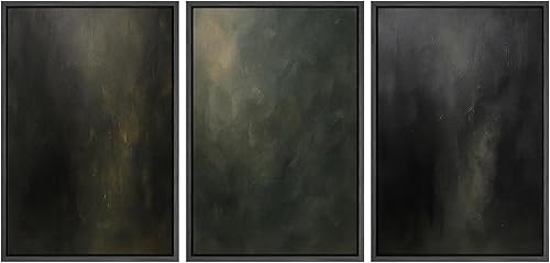 Miniatura 78 de SIGNLEADER Lienzo enmarcado para pared, juego de arte de collage de polígonos retro marrón tostado, ilustraciones con formas abstractas, arte