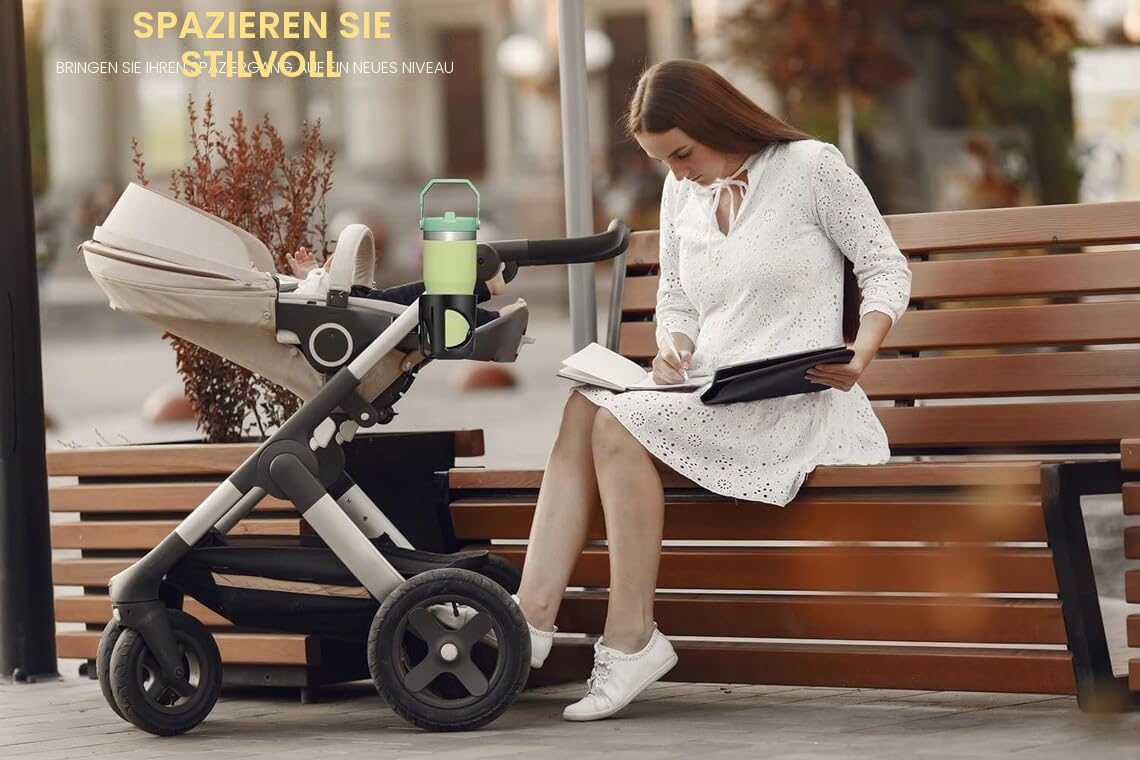 Getränkehalter kompatibel mit Stanley Quencher H2.0 30 oz (0,89 L) & 40 oz (1,18 L) und IceFlow 20 oz (0,59 L) & 30 oz – Schwarz