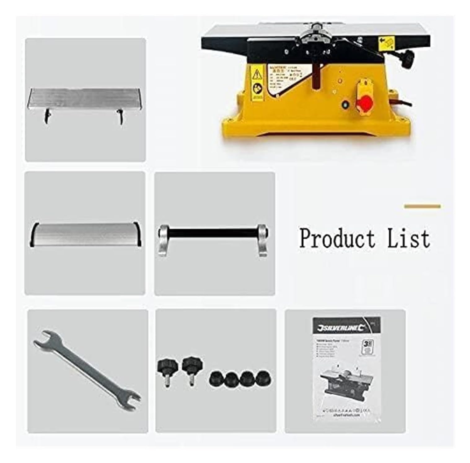Junta de 6 pulgadas, cepilladora de madera de 1800W, velocidad de 12000RPM, control de profundidad de 3 mm, superficie de precisión para proyectos de unión profesionales y de bricolaje, diseño compact