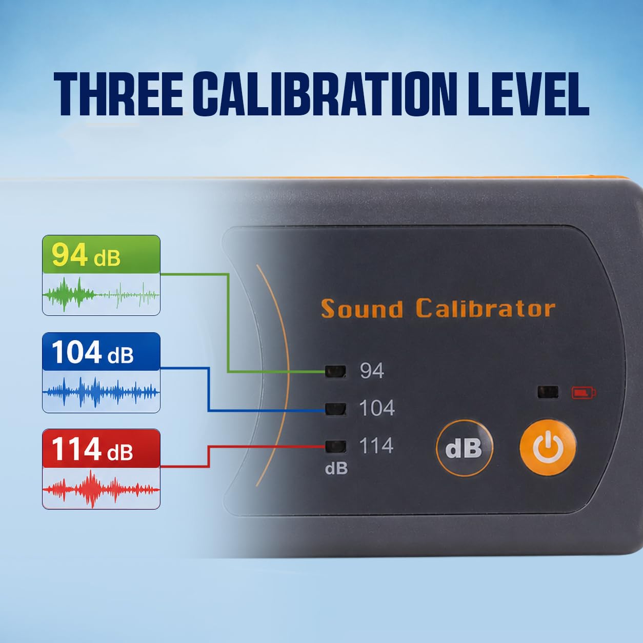 Klang Meter Dezibel Niveau Kalibrator Kalibrierung 114dB / 94dB / 104dB Kalibrierung Niveau für Schallpegelmesser
