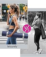 Vista 2 de Yoga Mat Strap with Carabiner Clip, Adjustable Carrier for Yoga Mats, Silver Gray [MAT NOT Included]