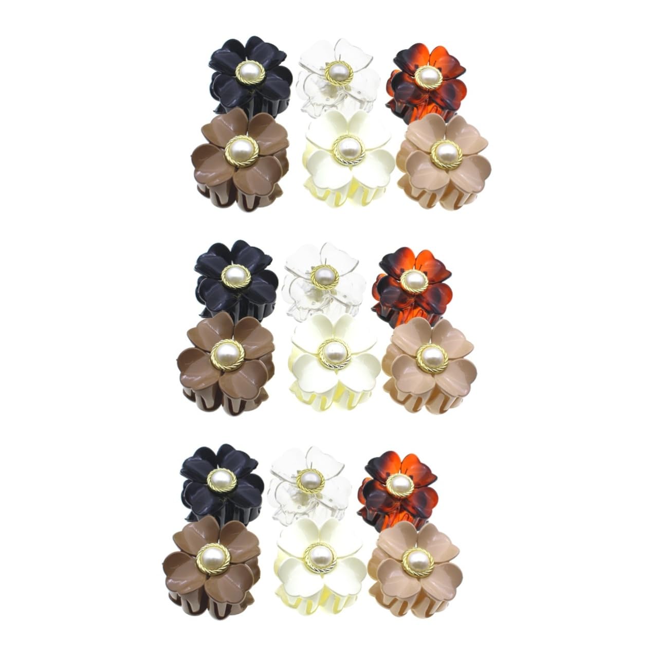 3 Set Di Fermagli Per Da Donna Fermagli Per A Forma Di Fiore Fermagli Per Coda Di Cavallo Piccole Mollette Per Sottili 6 Pezzi * 3