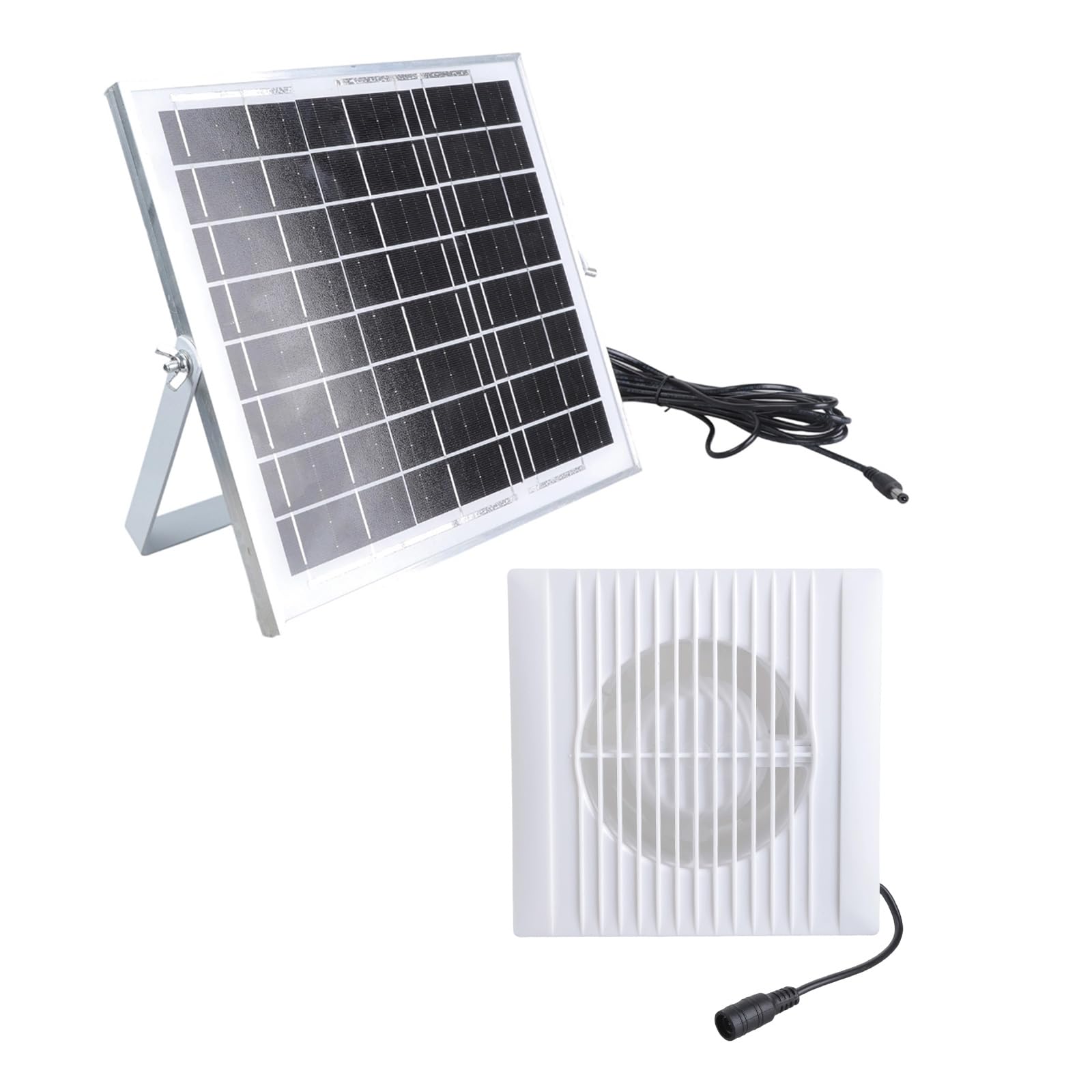 Solarenergie Belüftung, 8-W Panel und 4-Zoll Abluftventilator für Fenstergewächshäuser, einfacher Solar Fensterventilator