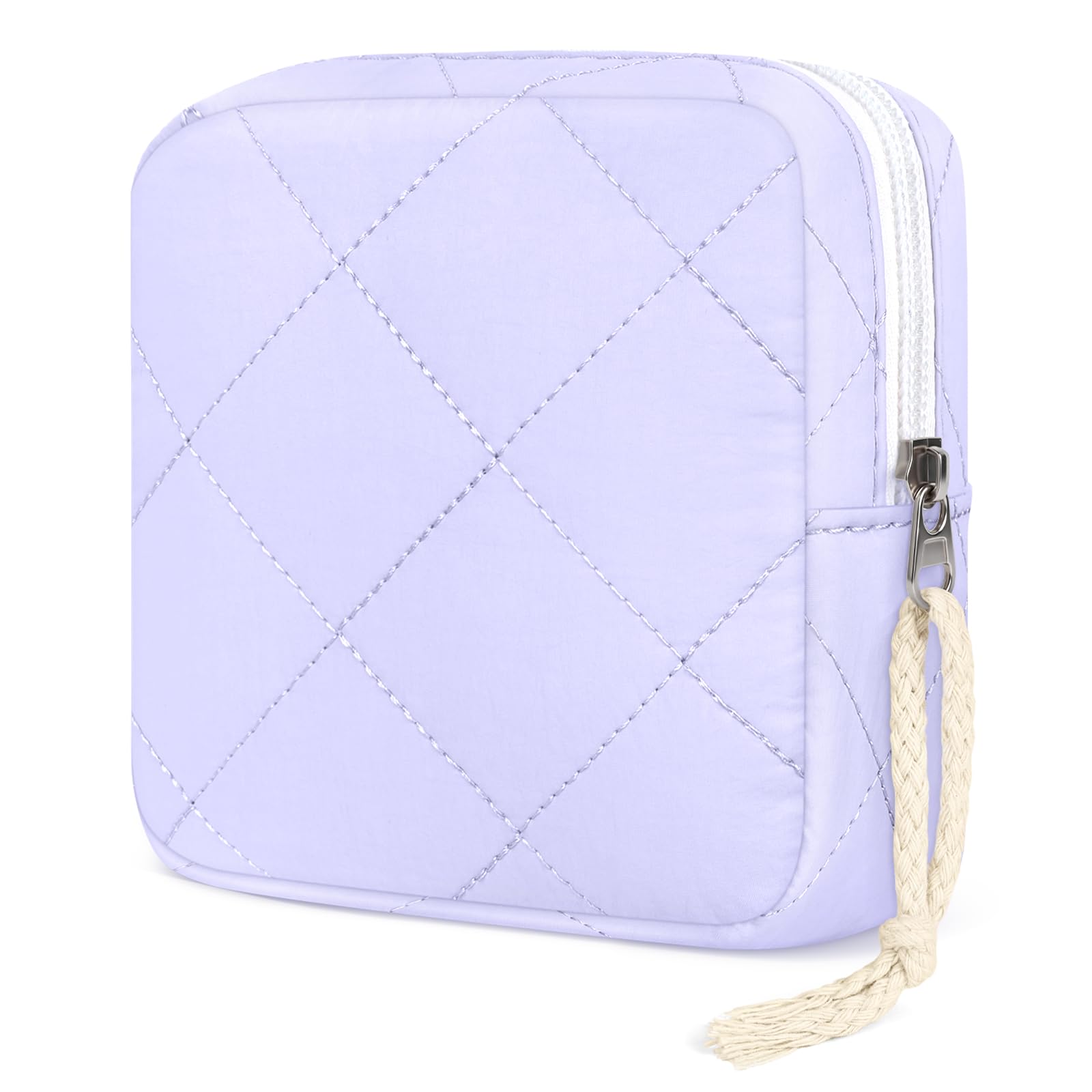 Likesing 4.5" Period Bag Pouch, Quilted Tampon Holder for Purse-Purple