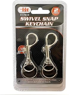 KIRWV KILWFXGH Jumbo Snap Clip Keychain Ring Silver 2pcs Swivel Round Eye Lobster Clasp Hook