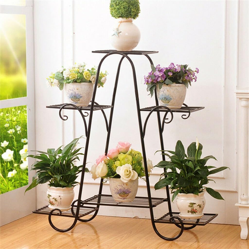 PADHANS plant stand metal multi tier indoor movable level moving trolley 6 7 potted multiple flower pot holder shelf tall black medium for balcony planter (B0CQLH6517) Amazon Price History, Amazon Price Tracker