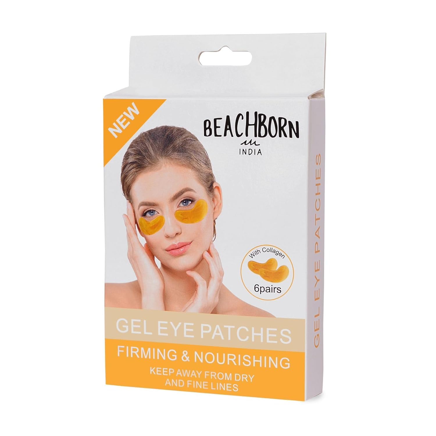 BEACHBORN INDIA Gel Eye Patches Hydrating & Refresh for Puffy Eyes, Under Eye Bags & Dark Circles, Natural Collagen Eye Gels Pads, Crystal Anti-Aging Eye Mask (6 Pairs) (Yellow)-image-15