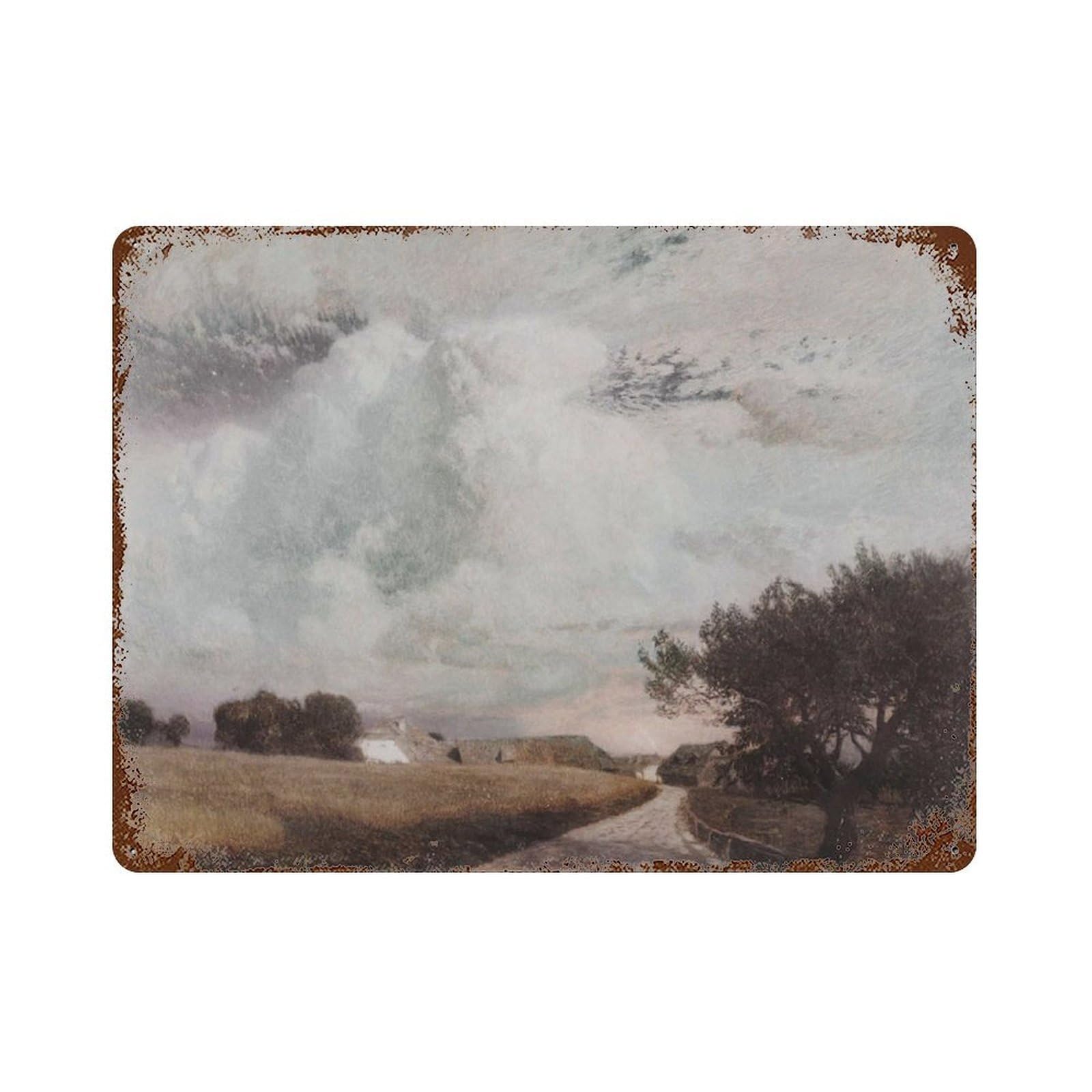 xiaoxiaoshen Vintage Autumn Landscape Oil Painting_ European Farmhouse Wall Decor Art Metal Tin Poster Modern Home Decor Art Home Bar Shop Decorations Vintage Sign 30x40cm